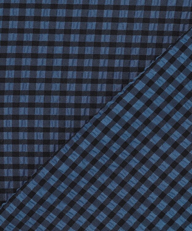 組曲 【先行予約】サッカーギンガムチェック ペプラムブラウス ブルー系3