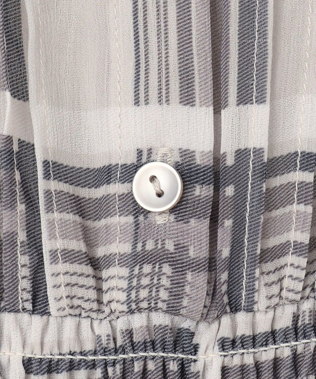 Feroux 【洗える】プリーツ ワンピース ネイビー系（チェック柄）