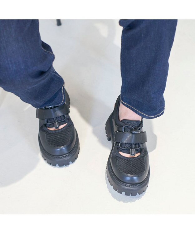 ing <ing>厚底スニーカーサンダル ブラック