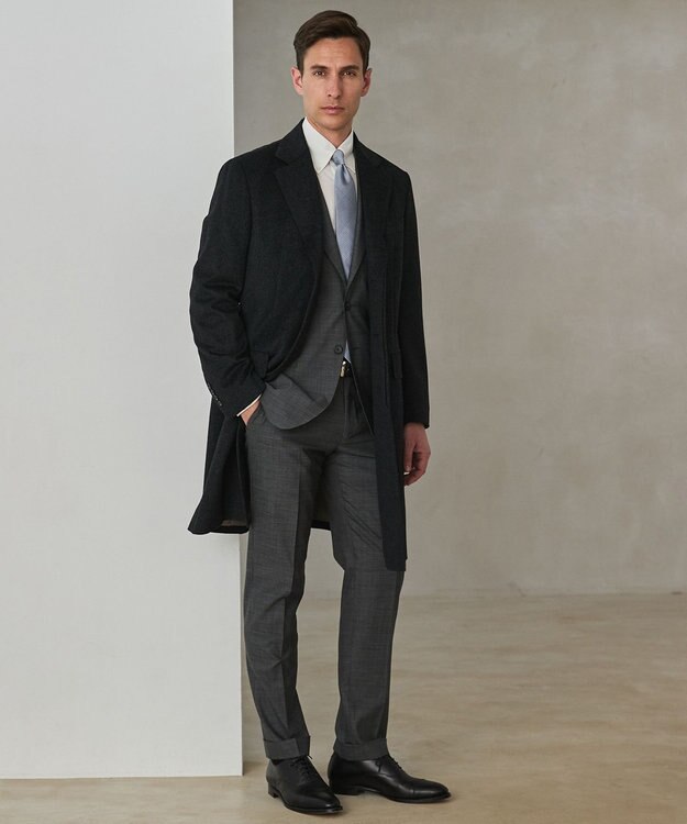 GOTAIRIKU ライトウェイトアンゴラ チェスターコート グレー系