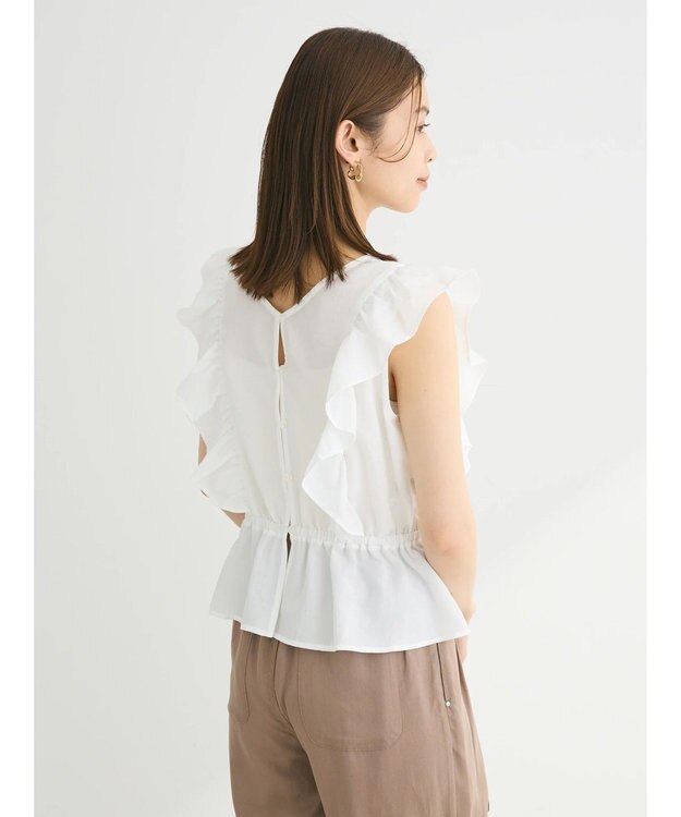 Green Parks ・ＳＵＧＡＲ　ＳＰＯＯＮ　２ｗａｙペプラムブラウス Off White