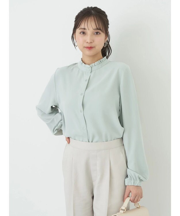 earth music&ecology ２ｗａｙフリルブラウス Mint
