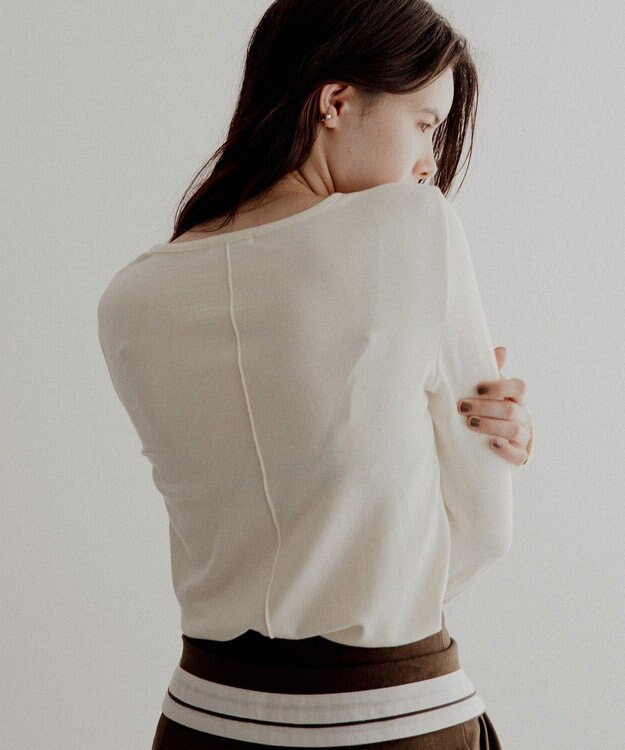 CRAFT STANDARD BOUTIQUE クルーネックバックメローカットソー Ivory