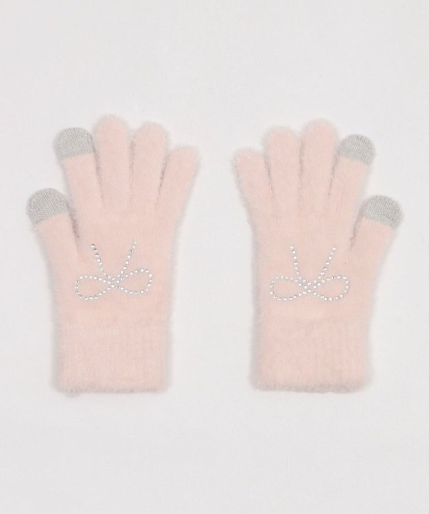 WEGO 【手袋】リボンラインストーングローブ ライトピンク