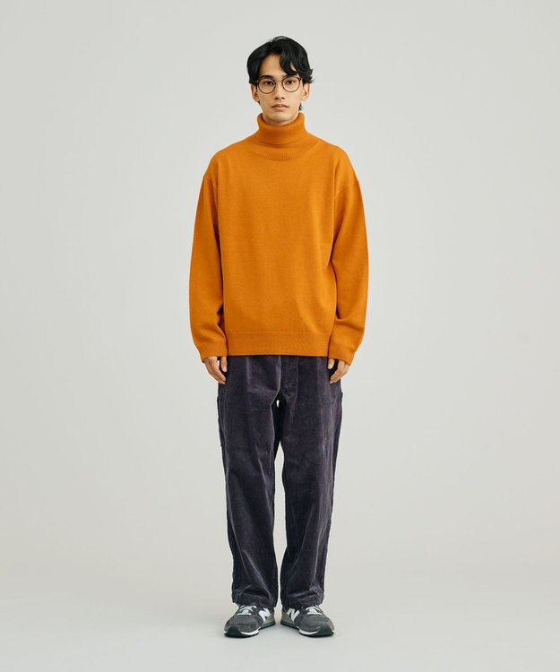 J.PRESS YORK STREET 【UNISEX】ANTI PILLING WOOL タートルニット オレンジ系