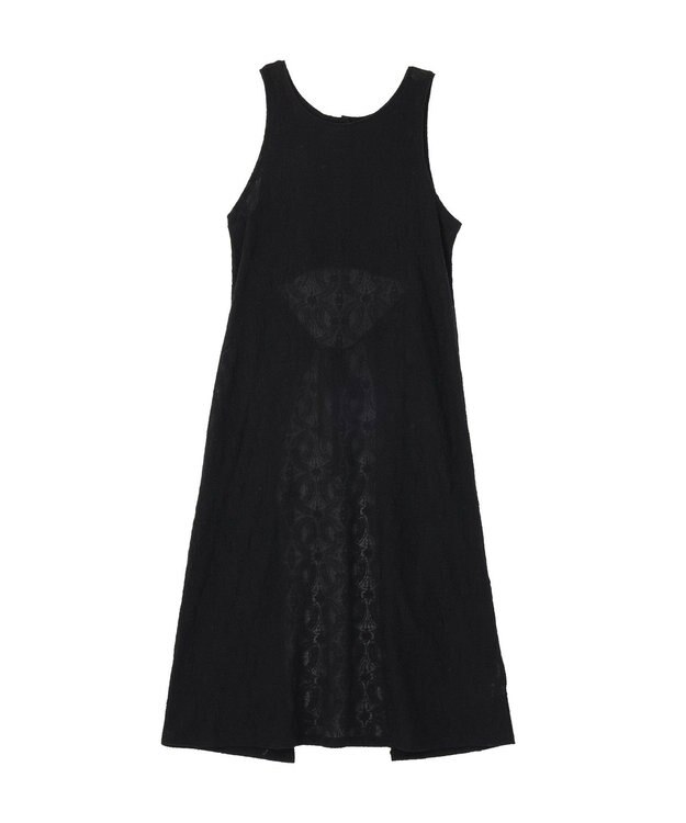 AMERICAN HOLIC レースジャガードノースリーブワンピース Black