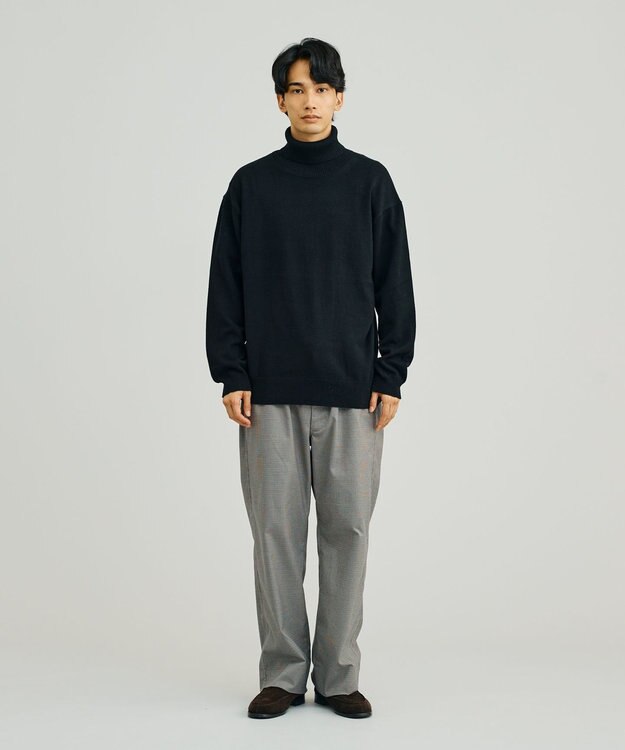 J.PRESS YORK STREET 【UNISEX】ANTI PILLING WOOL タートルニット ブラック系