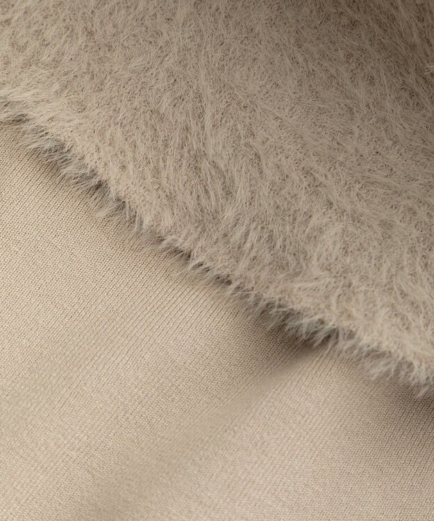 YECCA VECCA ファーMIXオフショルニット Beige