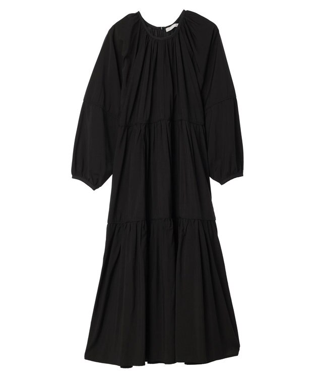 Green Parks armonia. ティアード配色パイピングワンピース Black