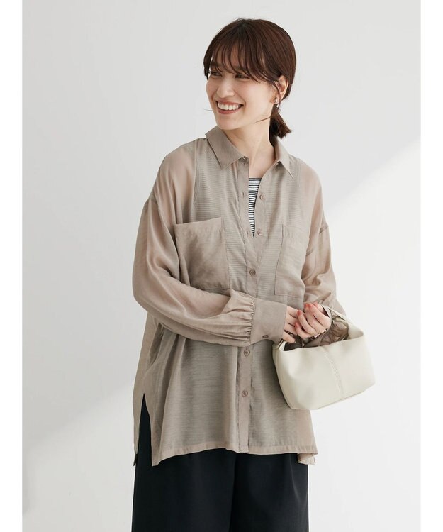 Green Parks ボーダーリブタンクトップ Off White