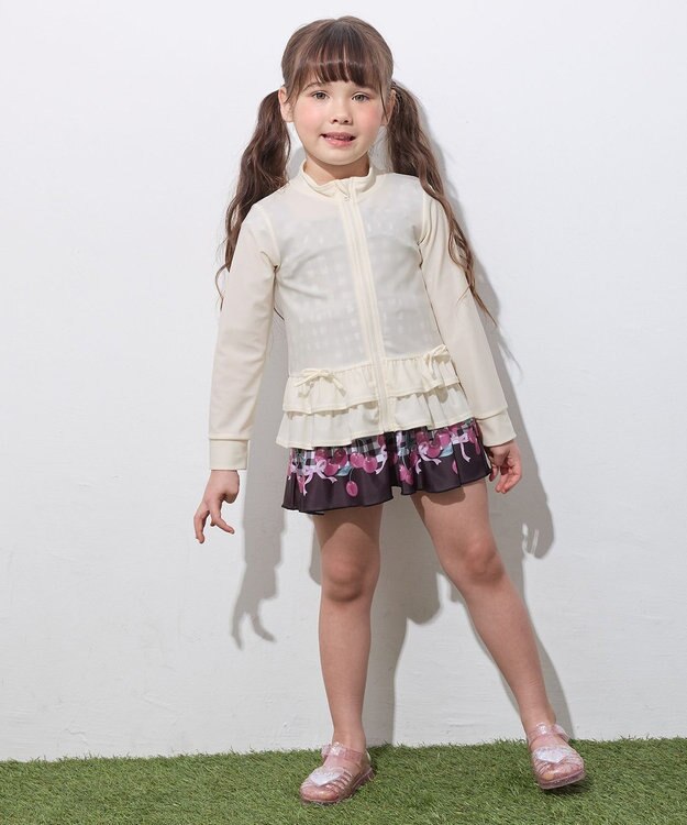 ANY KIDS 裾フリル　ラッシュガード エクリュ