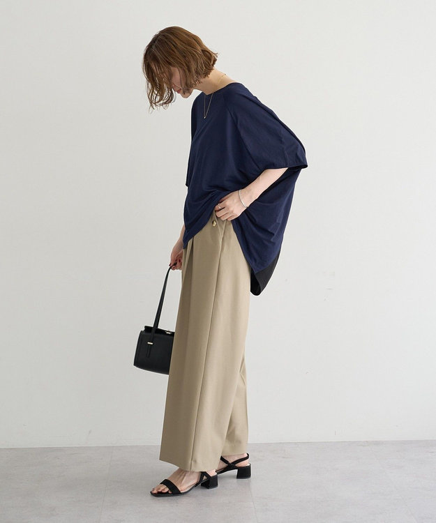 YECCA VECCA 異素材切替バックデザインプルオーバー Navy