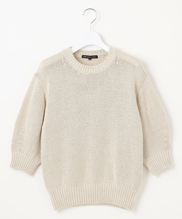 23区 【洗える】ルレックスバルキー ラメニット ベージュ系