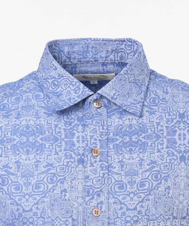 JOSEPH ABBOUD MOUNTAIN 【SPACE】OGジャガード シャツ サックスブルー系