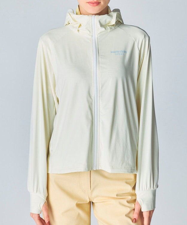 FILA GOLF／marie claire 【marie claire SPORT】スーパーナイロンクール｜フード付きUVラッシュガード オフホワイト
