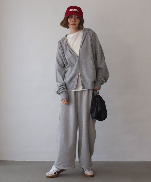 WEGO 【ユニセックス着用ITEM/MLサイズ展開】コンパクトフィットダブルZIPパーカー 杢グレー