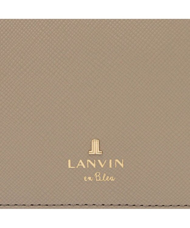 LANVIN en Bleu リュクサンブールカラー 二つ折り被せ財布 グレージュ