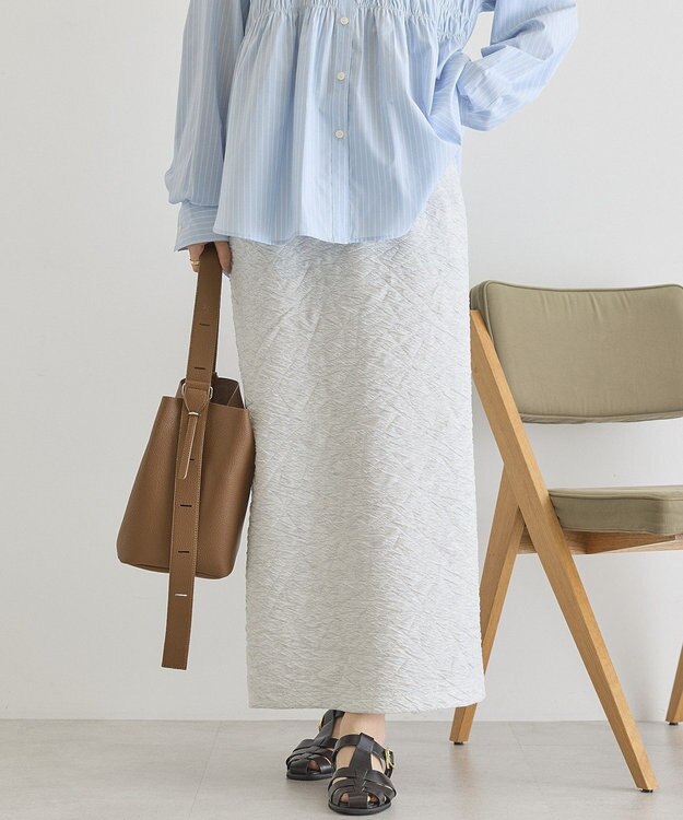 AMERICAN HOLIC フクレジャガードタイトスカート Light Gray Mixture