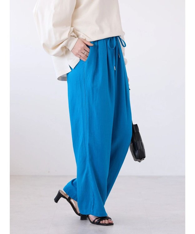 AMERICAN HOLIC 接触冷感リネンブレンドワイドパンツ Blue