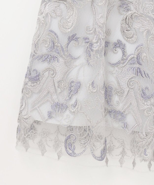 GRACE CONTINENTAL ラメオーナメントミニドレス グレー