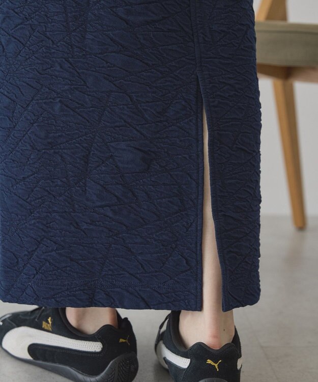 AMERICAN HOLIC フクレジャガードタイトスカート Dark Navy