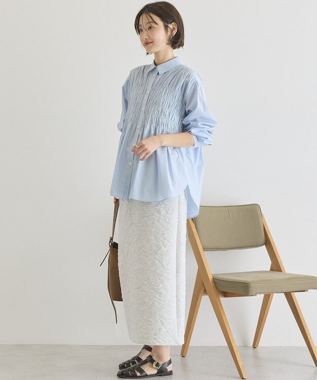 AMERICAN HOLIC フクレジャガードタイトスカート Light Gray Mixture