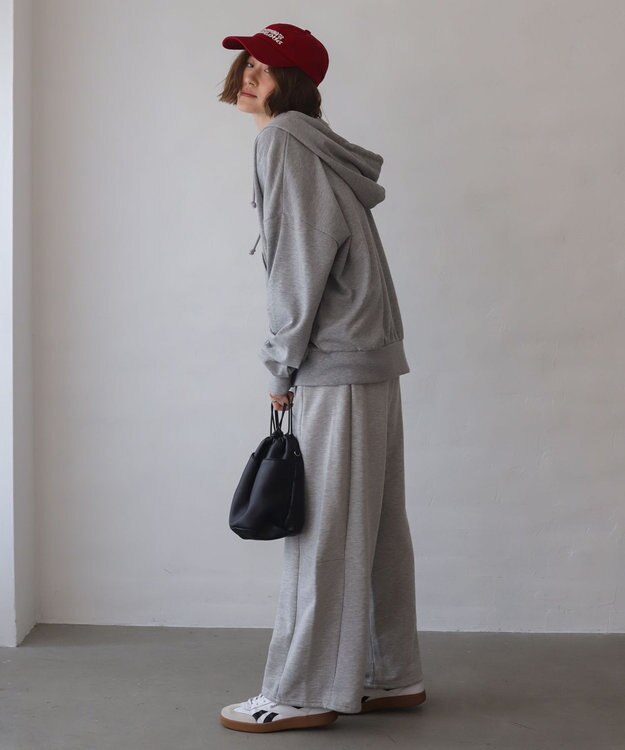 WEGO 【ユニセックス着用ITEM/MLサイズ展開】コンパクトフィットダブルZIPパーカー 杢グレー