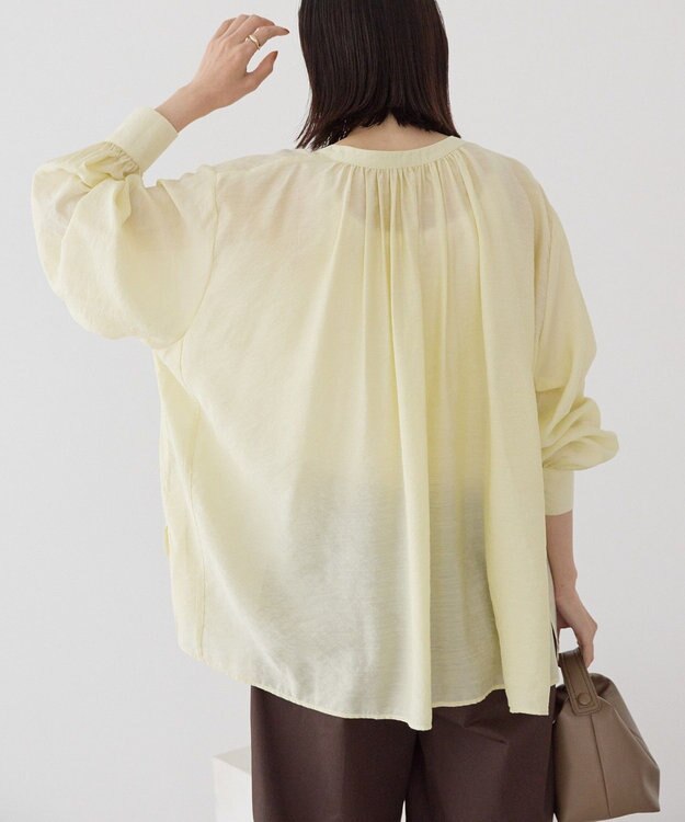 AMERICAN HOLIC スキッパーギャザーブラウス Yellow