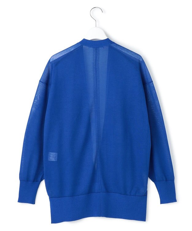 23区 L 【先行予約】シャイニーシアー フロントオープン カーディガン ブルー系