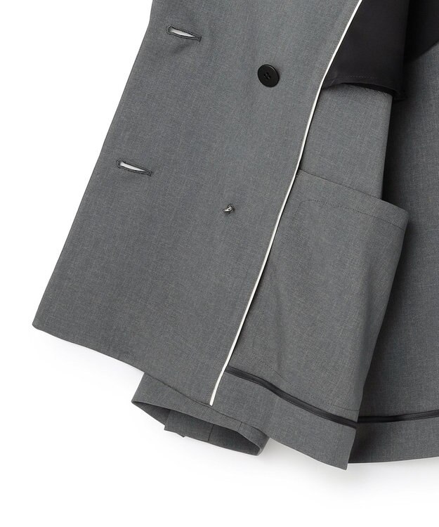 ICB 【WEB＆一部店舗限定】 SerikaWorsted トレンチ型ショートコート ミディアムグレー