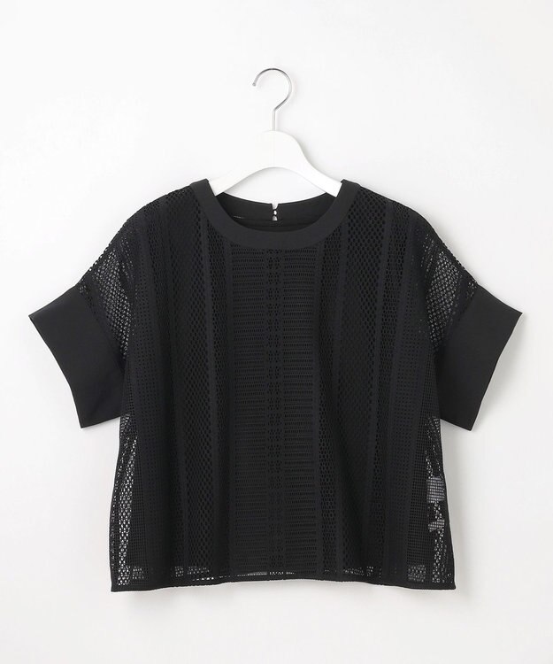 自由区 L 【洗える】レースエッジ Tシャツ&タンクトップセット トップス [新色]ブラック