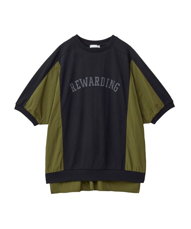 Green Parks ナイロンドッキングロゴチュニック Black