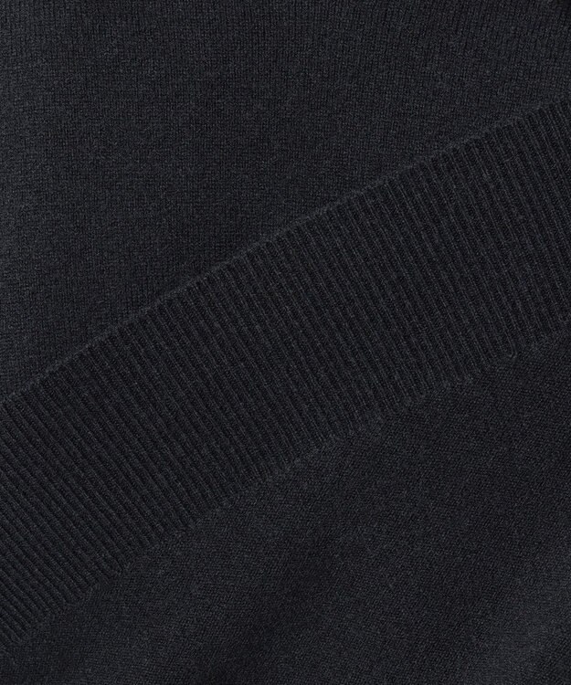 23区 【R(アール)】ウールカシミヤ パールトリム 襟付き五分袖ニット ブラック系