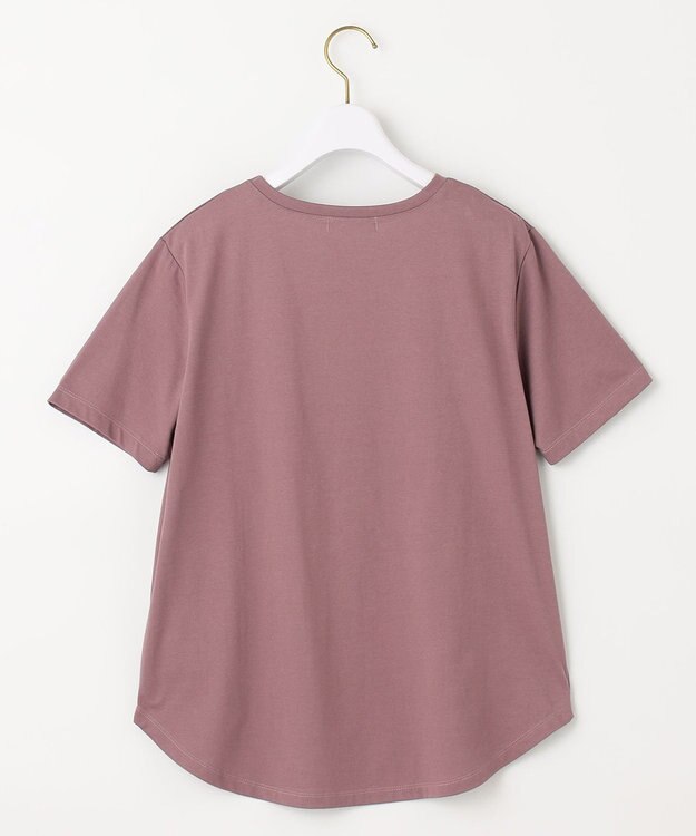 ANY SIS S ロゴ刺繍 Tシャツ モカピンク