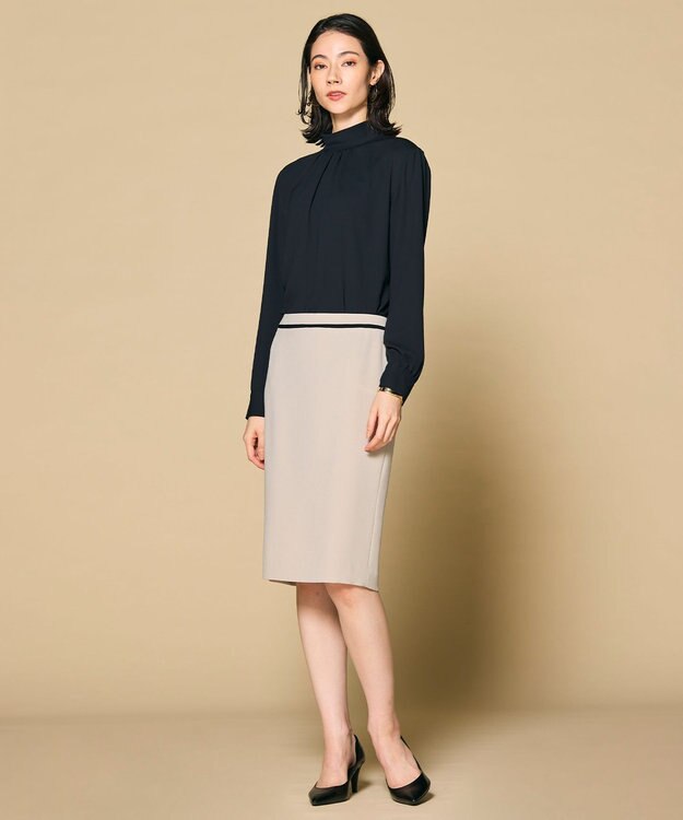 BEIGE， 【L-size】EVA / ハイネックロングスリーブブラウス Black