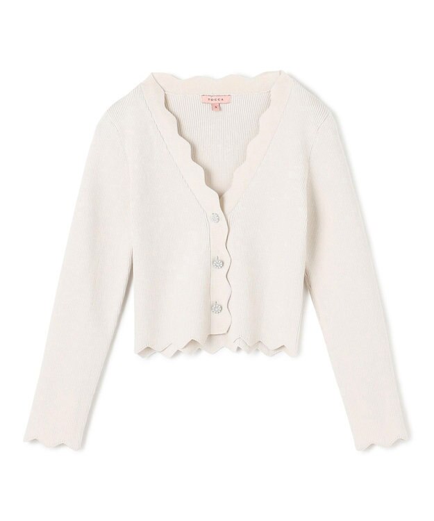 TOCCA ZIGZAG KNIT カーディガン ライトグレー系