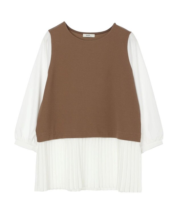 earth music&ecology プリーツドッキングプルオーバー Mocha