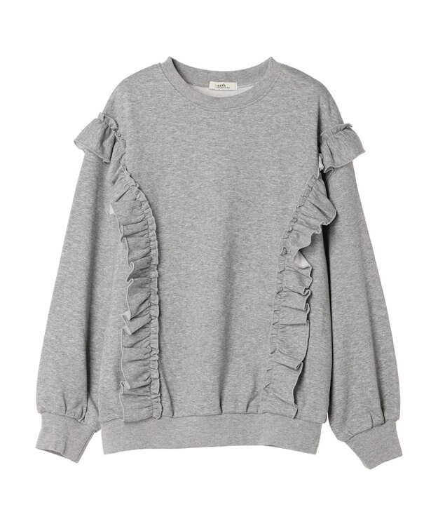 earth music&ecology フリルスウェットプルオーバー Light Gray