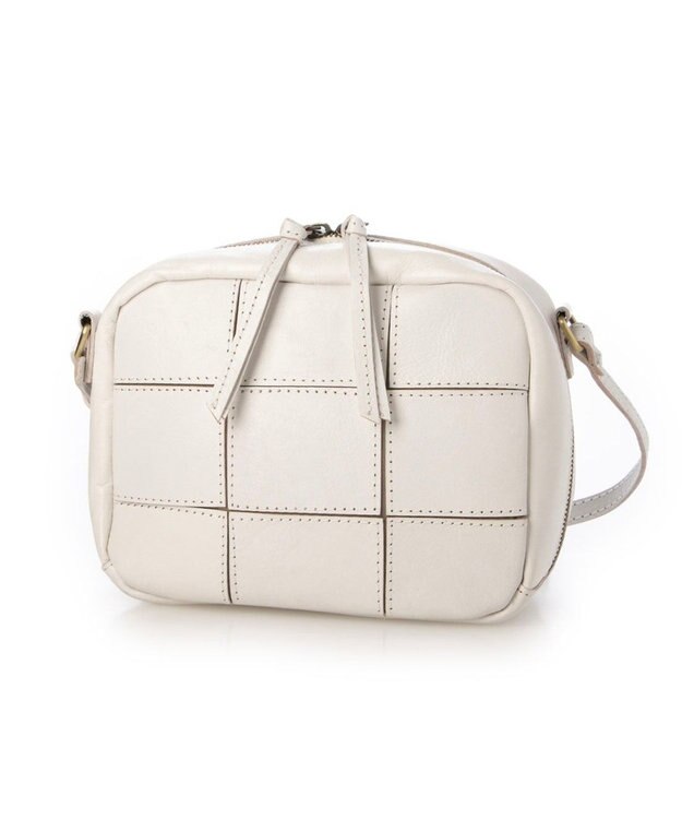 UNBILLION ピークスピーク PEAKSPEAK / 牛革パッチワークスクエアショルダー アイボリー