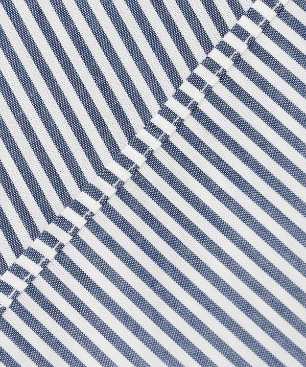 ANY 【UVカット/抗菌防臭/速乾】エニィファンクション　フリルモックブラウス ブルーストライプ