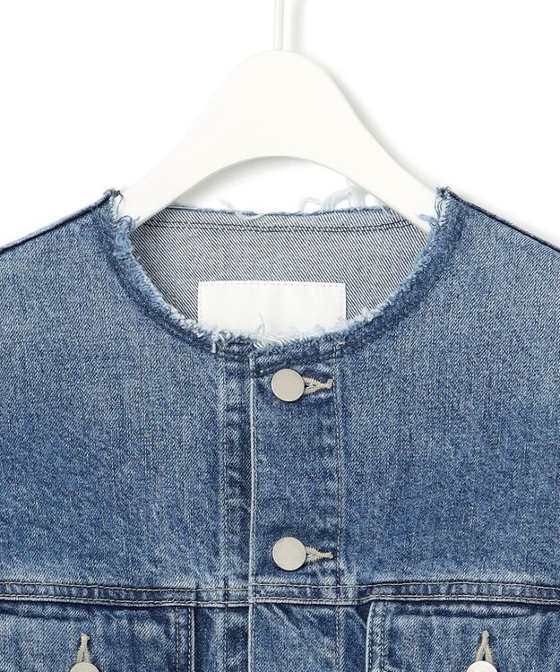 ICB L 【CLASSY.1月号掲載・洗える】ウォーターリサイクルデニム ジャケット ブルーデニム系