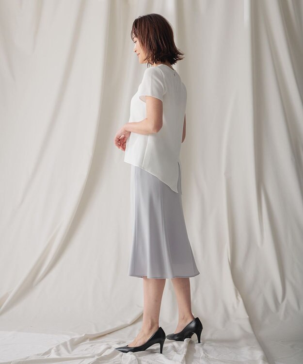 BEIGE， CINDY / フレアスカート Ice blue × White