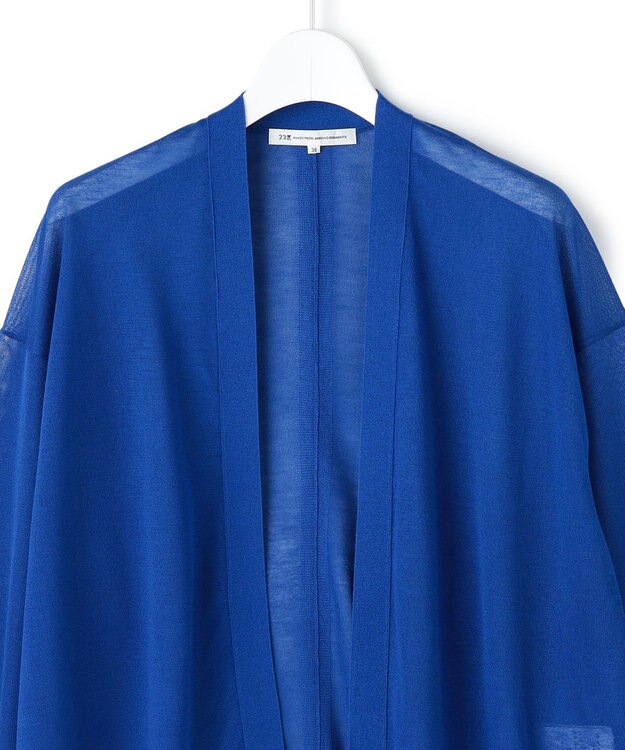 23区 L 【先行予約】シャイニーシアー フロントオープン カーディガン ブルー系