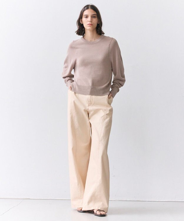 BEIGE， ARSENOPY / コットンドライタッチクルーネックニット Taupe