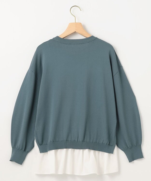 組曲 ストレッチクリアドッキング ニットプルオーバー チャコールブルー系