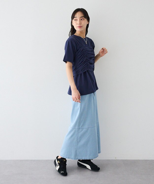 CRAFT STANDARD BOUTIQUE アシンメトリーデニムスカート Light Indigo