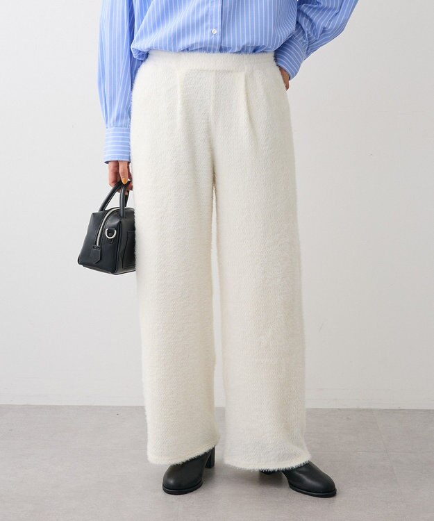 Green Parks フェザーレースジャガードパンツ Off White