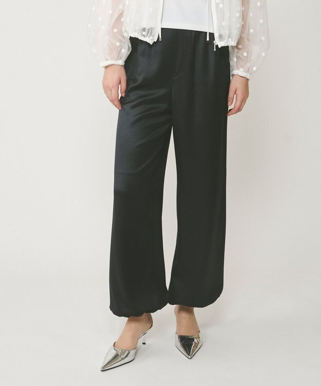 GRACE CONTINENTAL チンツサテンパンツ ブラック