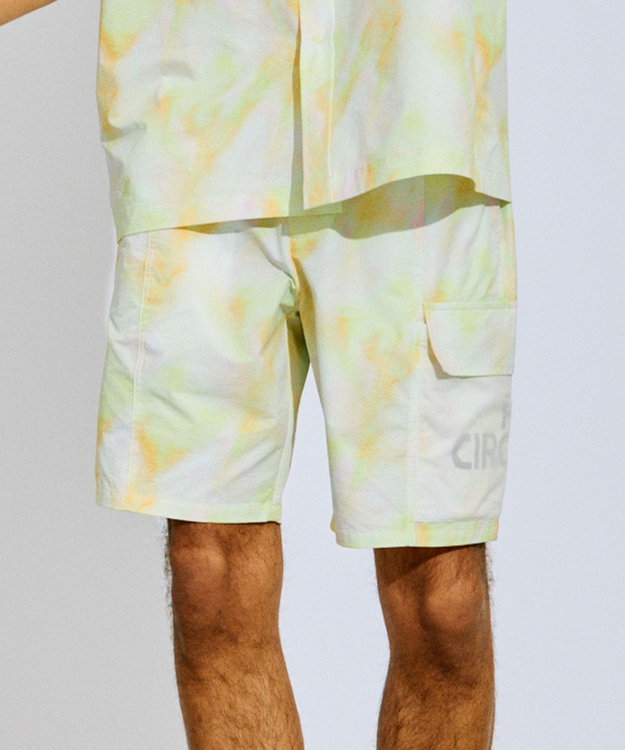 PW CIRCULUS 【MEN】タイダイ メッシュカーゴショーツ ゴルフ イエロー系5