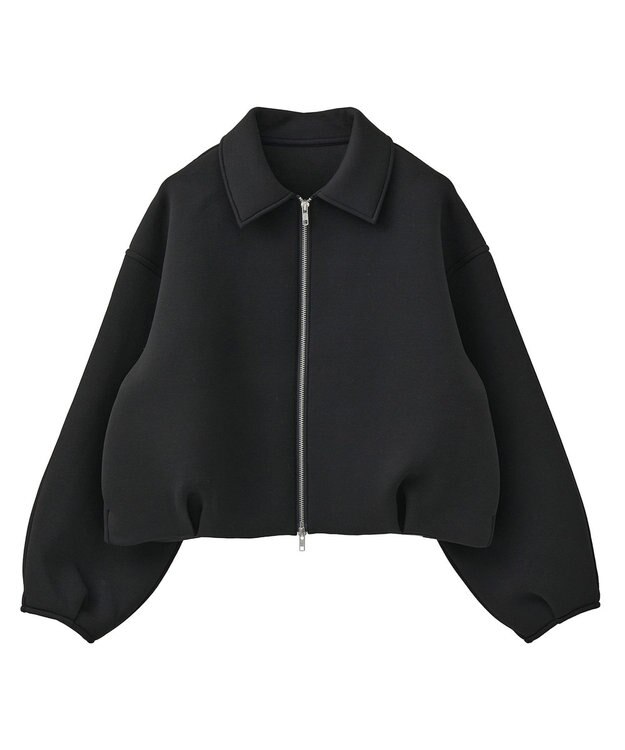 earth music&ecology ダンボールニットZIPブルゾン Black